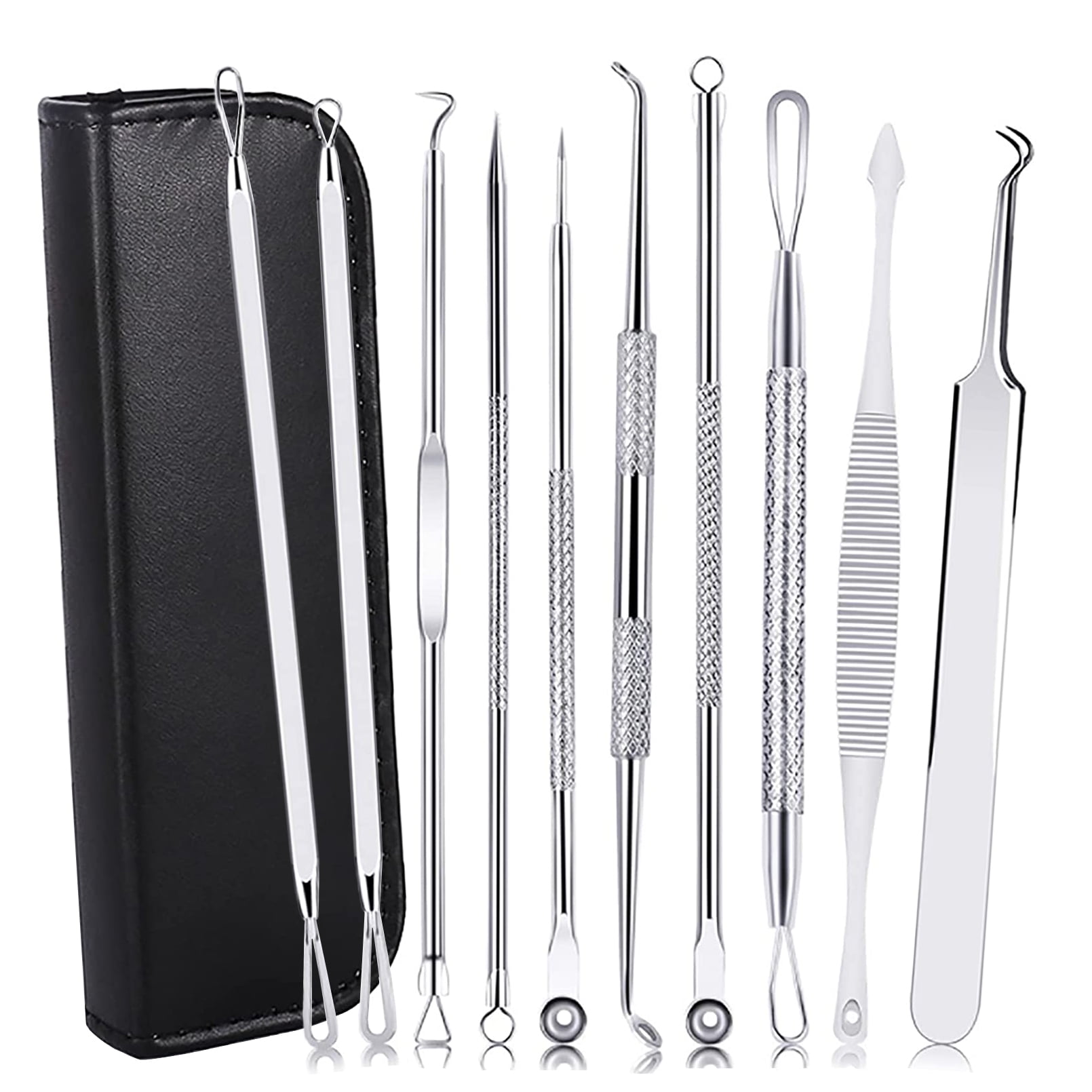 FITDON 10 Pcs Blackhead Remover Pimple Popper Tool Acne Comedone Zit