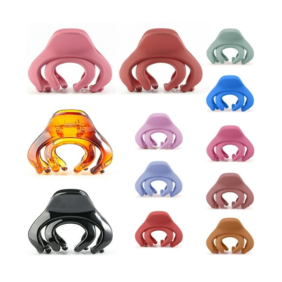 FITDON 4PCS Large Grip Octopus Clips & 8PCS Small Octopus Jaw Hair Claw Clips (12 Colors)