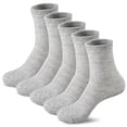 thumbnail image 1 of FITDON 5 Pairs Women's Calf-Length Socks Crew Socks, Non Slip Cotton Athletic Socks, Gray, 1 of 6