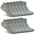 thumbnail image 1 of FITDON 6 Pairs Trainer Socks for Women and Men, Non Slip Ankle Socks Low Cut Cotton Liner Socks,Gray, 1 of 7