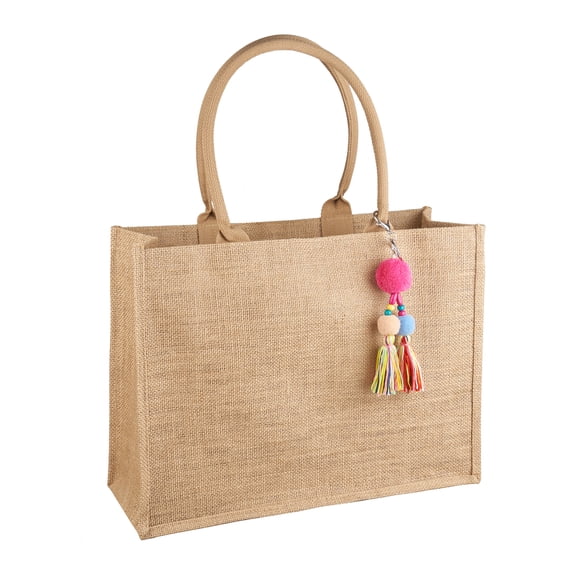 FITDON Jute Tote Bag Reusable Grocery Bags Shopping Bag