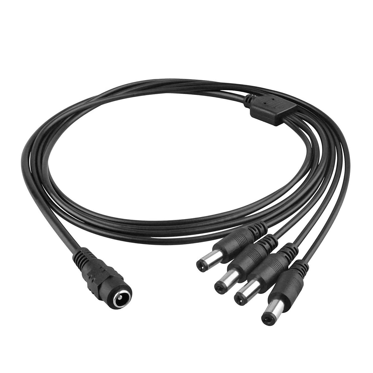 FITE ON 1Pcs 4 Way Splitter BNC Security Cameras Splitter Power Cable