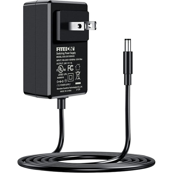 FITE ON 24V AC to DC Replacement LED Photography Studio Power Adapter for TaoTronics Ring Light CL025, 12'' Camera Photo Video Circle Ring Light Power Supply Cod Cable