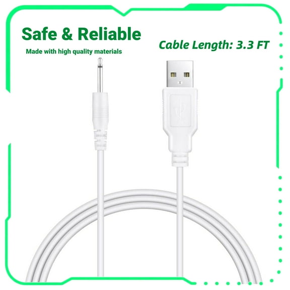 FITE ON 3.3ft White USB Vibrator Cable Cord Compatible with  Rechargeable Adult Toys Vibrators Charger