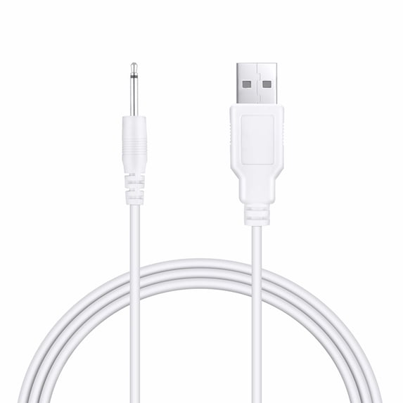 FITE ON 3ft White DC Charging Cable USB Charger Cord Compatible with Rechargeable Wand s 2.5mm