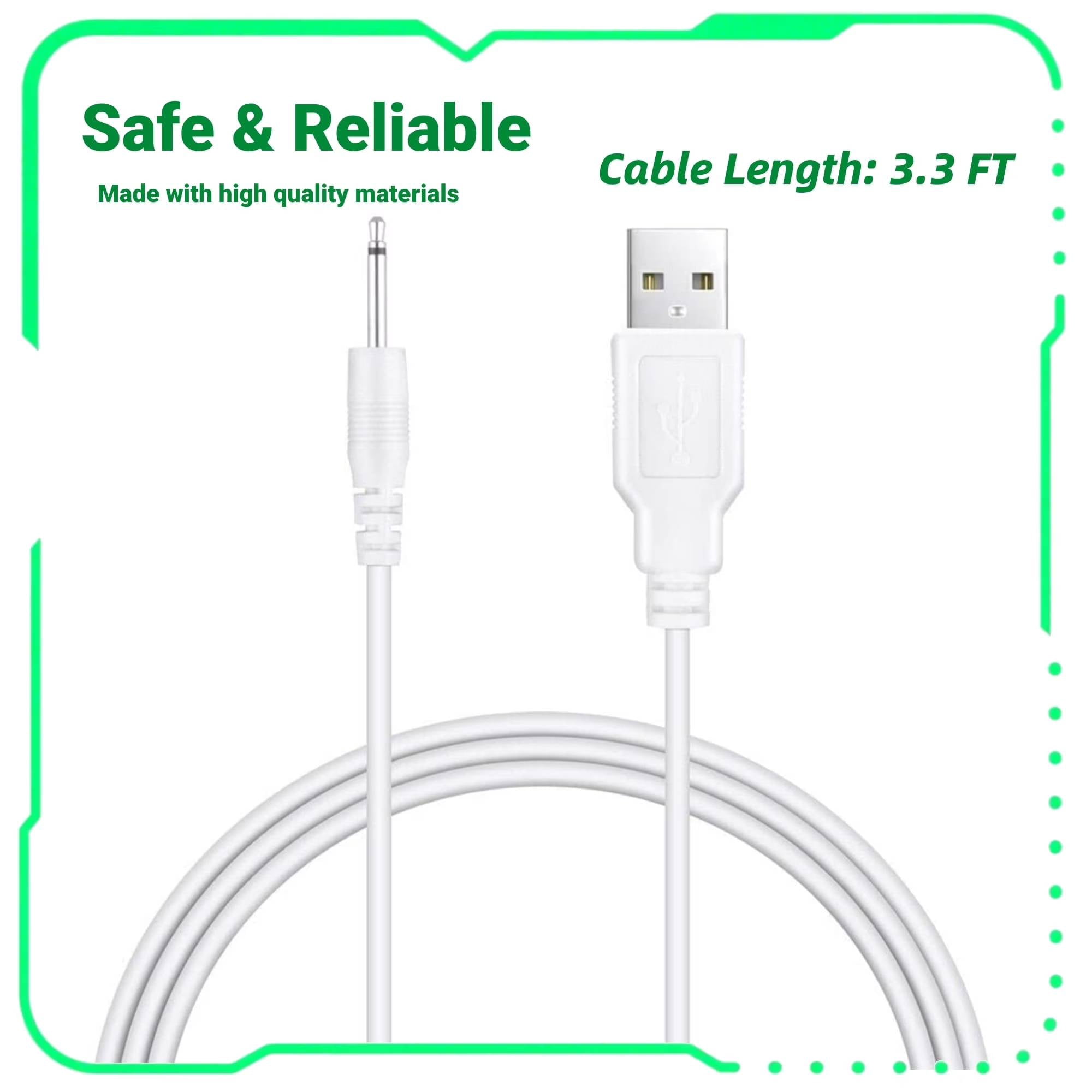 FITE ON 3ft White USB DC Power Adapter Charger Cable for Curve Wand Vibrator  with Overload Protection - Walmart.com