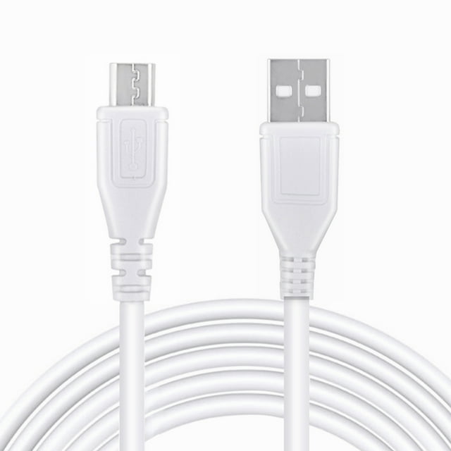 FITE ON 5ft White Micro USB Data/Charging Charger Cable Cord Lead Replacement for VXI B350-XT B350XT Blue Parrot Blueparrott Noise Canceling Wireless Trucker Bluetooth Headset Cell Phone