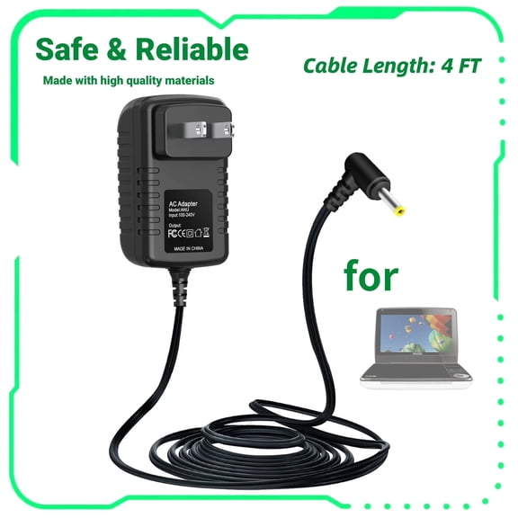 FITE ON 9V 2A AC Wall Power Charger Adapter Compatible with Portable DVD Player PD9000 37 98