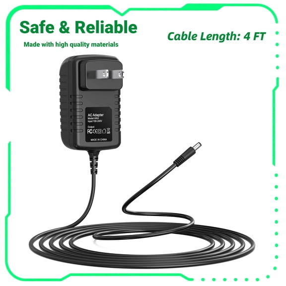 FITE ON AC to DC Adapter Charger Compatible with FIRST ACT MA104 GUITAR PRACTICE AMPLIFIER MA104/1098 Power