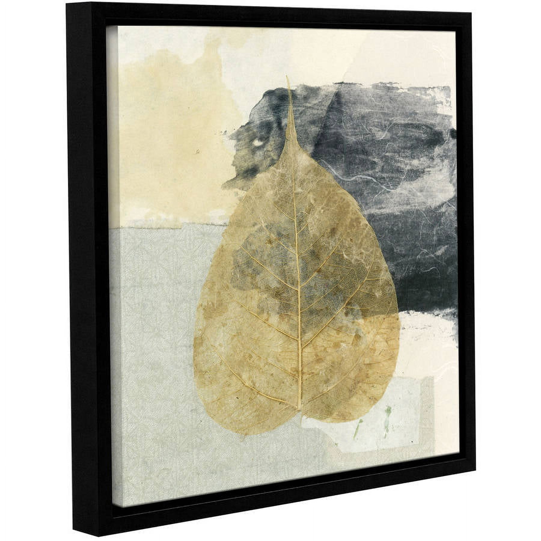 'Wabi-Sabi Bodhi Leaf Collage 3' Gallery Wrapped Floater-framed Canvas Art Print, 24x24