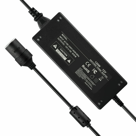 FITE ON Compatible Home Wall AC DC Adapter 12V 10A Replacement for Koolatron 52 qt. Krusader Cooler Car Plug