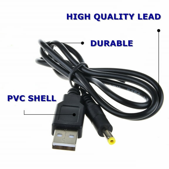 FITE ON USB A to DC 5v 4.0mm/1.7mm power Adapter cable lead 80cm charger for older iPAQ