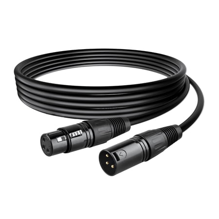 FITE ON Microphone Cable 10 ft XLR Male to Female Cables Mic Cord 3-Pin Copper Wire Conductor Extension Cables