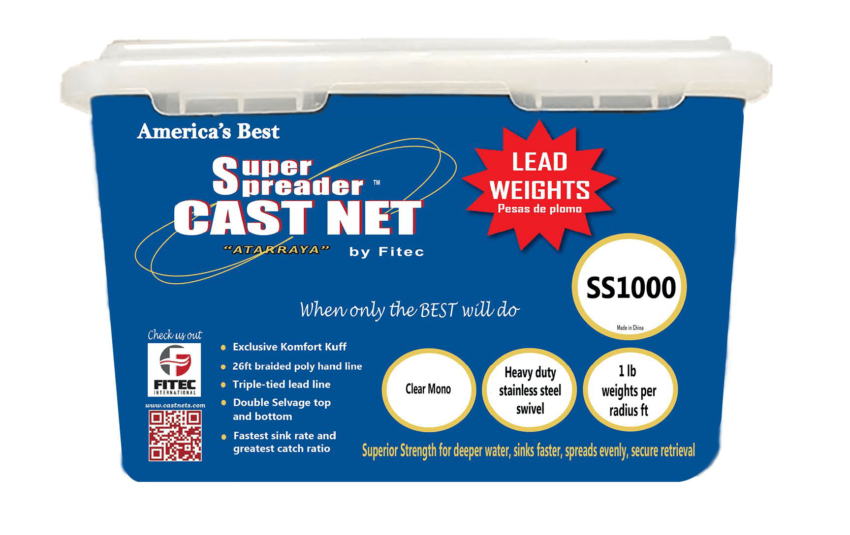 FITEC SS1000 Super Spreader Cast Net 1/4
