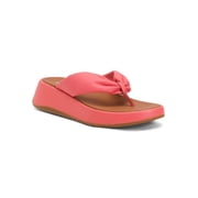 FITFLOP Leather F Mode Twist Rosy Coral Flatform Toe Post Sandals 8M