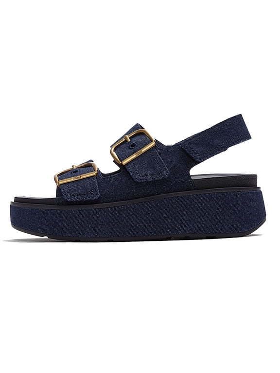 Women's Gen-FF Max Buckle Denim Back-Strap Sandals, Color: Dark Denim, Size: 7