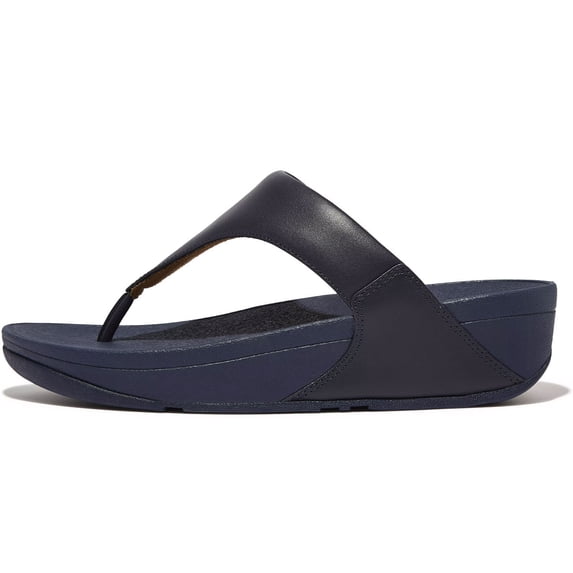 FITFLOP Women's Lulu Leather Toepost, Color: Deepest Blue, Size: 8.5 (I88-A15-065)