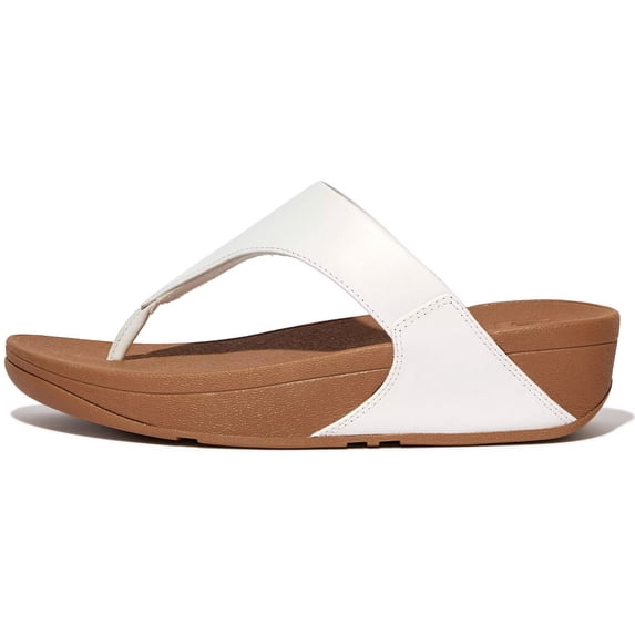 FITFLOP Women's Lulu Leather Toepost, Color: White, Size: 4 (I88-024-020)