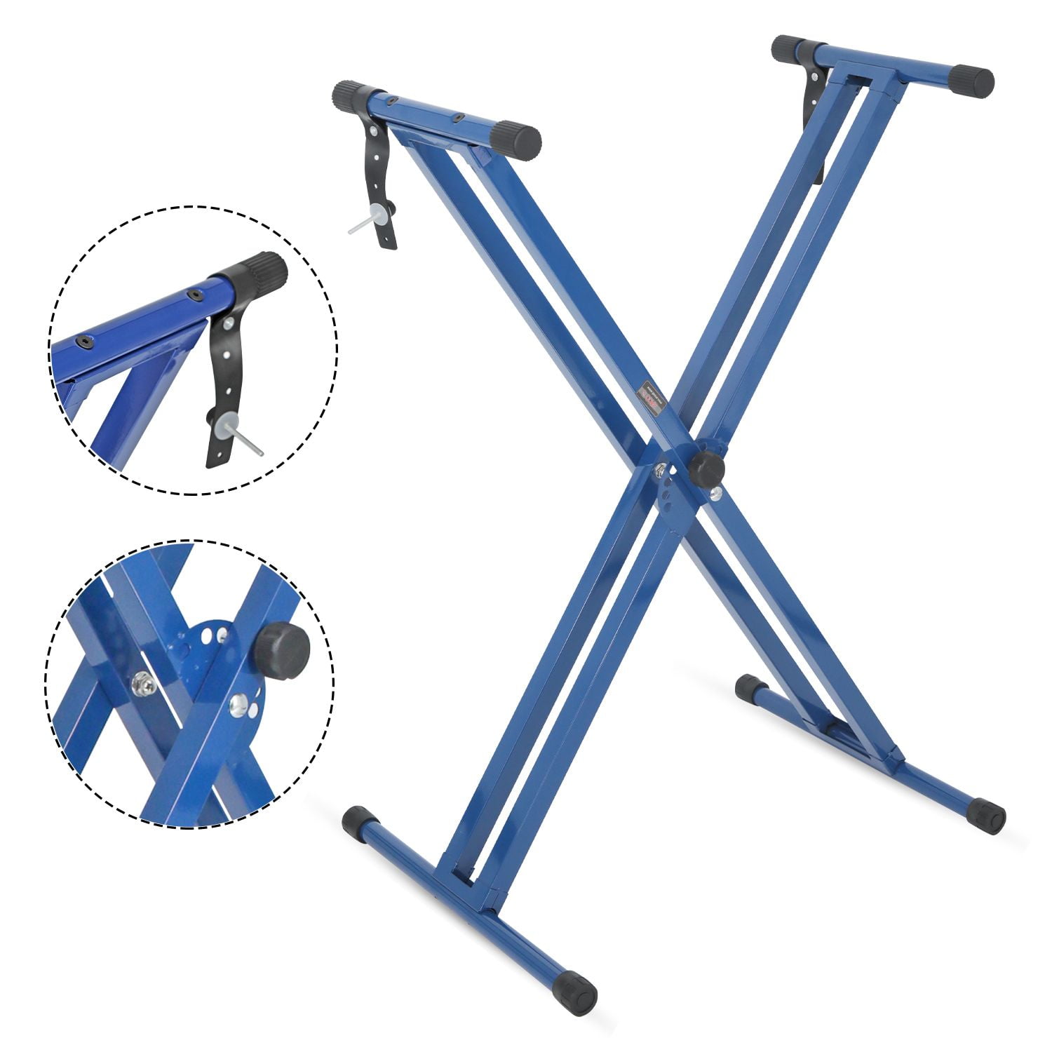 FITHOOD 5 CORE Piano Keyboard Stand Double X Style Heavy Duty Adjustable Digital Electric Piano Riser Durable & Sturdy Music Synthesizer Holder Stands For 61 76 88 Keys w Secure Locking Strap - KS 2X