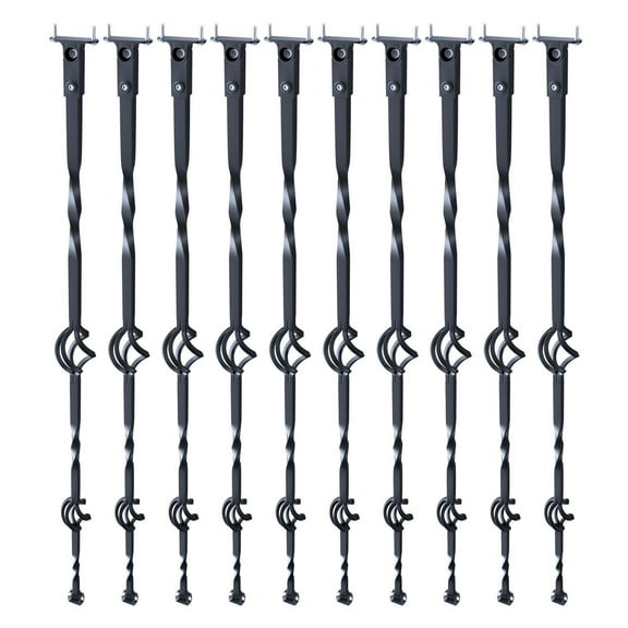 FITHOOD Staircase Metal Balusters, 44'' x 1/2" Galvanized Steel Decorative Banister Spindles, 10 Pack Deck Baluster with Hollow Double Baskets, Spiral Stair Railing with Shoes & Screws
