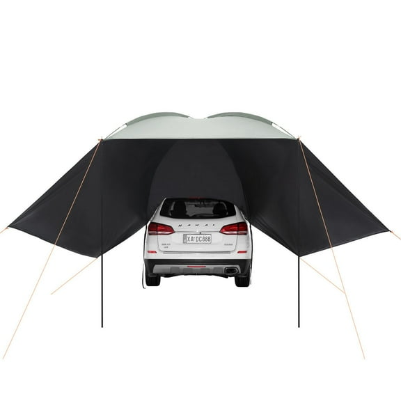 FITHOOD Vehicle Awning, Large 10' x 7' Shade Coverage Car Side Awning, PU2000mm UV50+ Car Awning with Extended Side Canopies and Portable Storage Bag, Suitable for Truck, SUV, Van, Campers