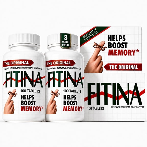 Fitina Neuro Booster Cognitive Clarity & Focus Dietary Supplement Tablets with Calcium & B Vitamins, 100 Count, 2 Pack