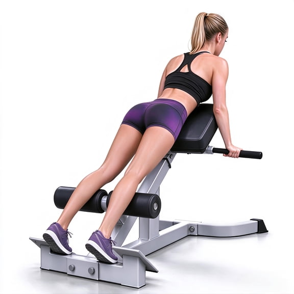 FITINJOY Roman Chair Back Extension Machine for Home Gym, Adjustable Hyperextension Bench for Glutes, Core & Lower Back Workouts, Multi-Function Heavy-Duty Fitness Equipment