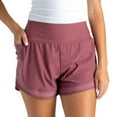 thumbnail image 1 of FITKICKS Airlight Soft Track Shorts with Liner and Mesh Pockets Mid-Rise Waist, Pink Small (Women’s), 1 of 8
