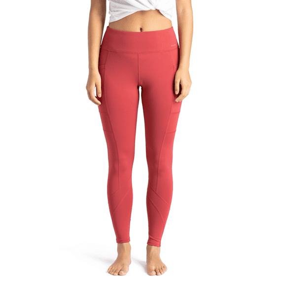 FITKICKS Crossovers Active Mid Rise Lifestyle Workout Leggings Leggings with Pockets, Clay Large (Women's)