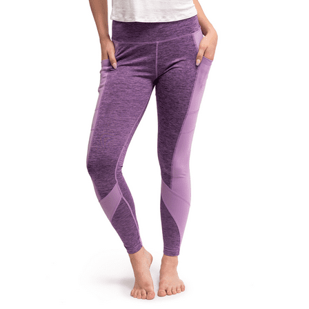 FITKICKS Crossovers Colorblocked Active Lifestyle Leggings with Pockets Workout Pants, Purple Small (Women's)