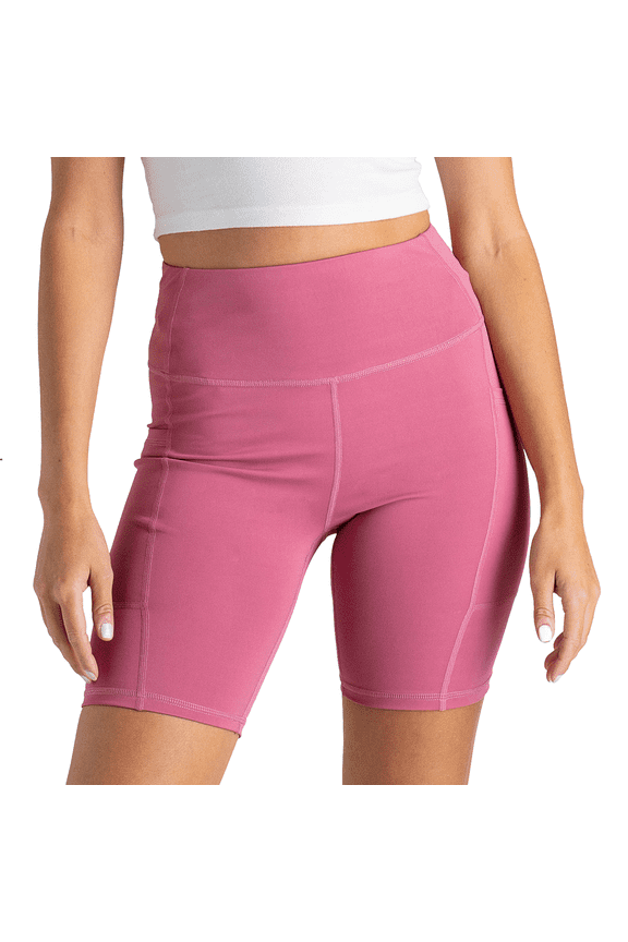 Crossovers Lightweight Mid-Rise Bike Shorts with Deep Side Pockets, Pink Large (Women’s)