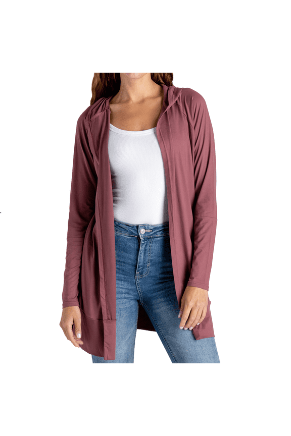 Everywear Lightweight Hooded Cardigan with Pockets, Pink Large/X-Large (Women's)