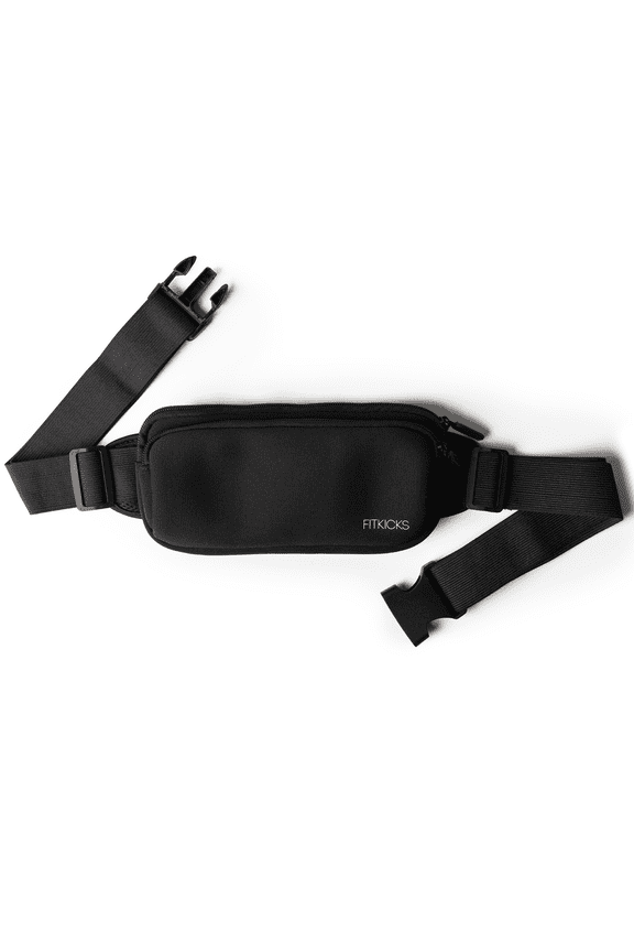 FITZIP Belt Crossbody Bag Fanny Pack Waist Pouch with Adjustable Strap, Black (Unisex)