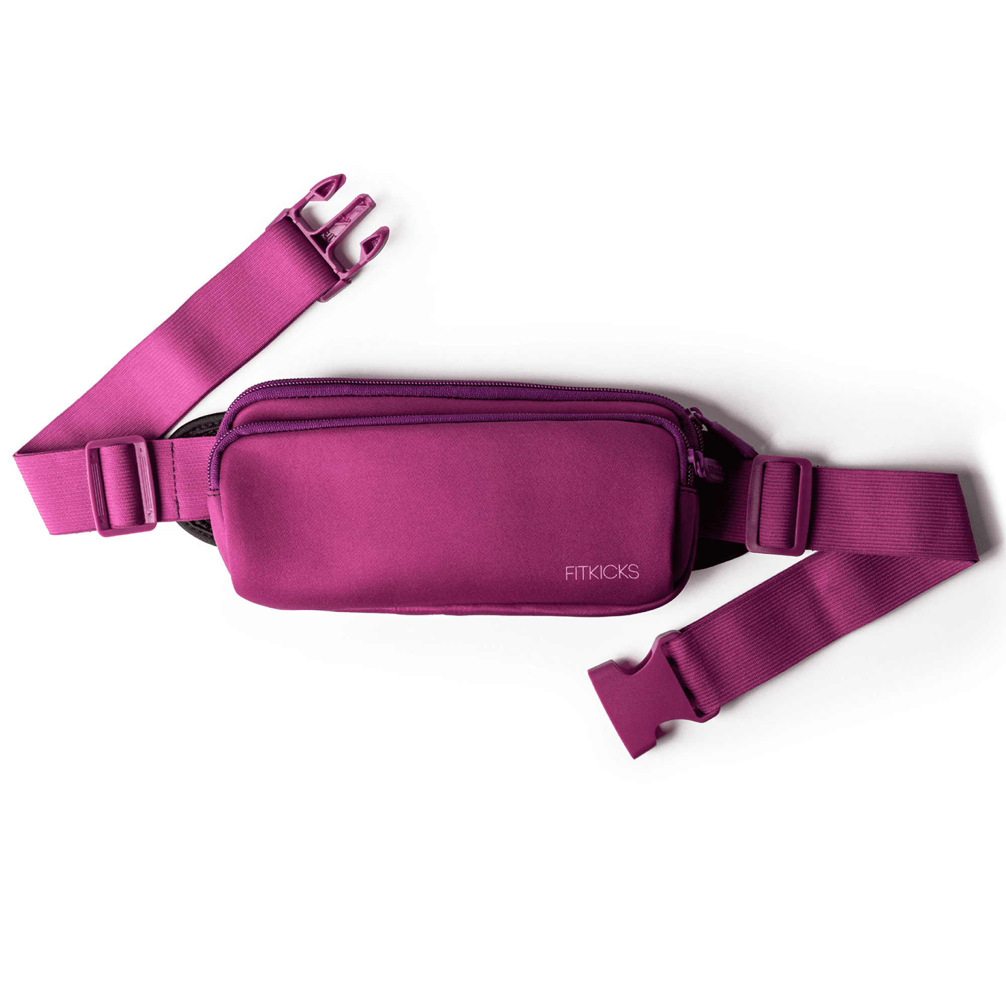 FITKICKS FITZIP Belt Crossbody Bag Fanny Pack Waist Pouch with Adjustable Strap, Purple (Unisex)