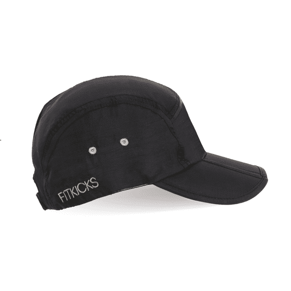 FITKICKS Folding Cap Comfortable Adjustable Ball Cap UPF 50+ Sun Cap, Black (Unisex)