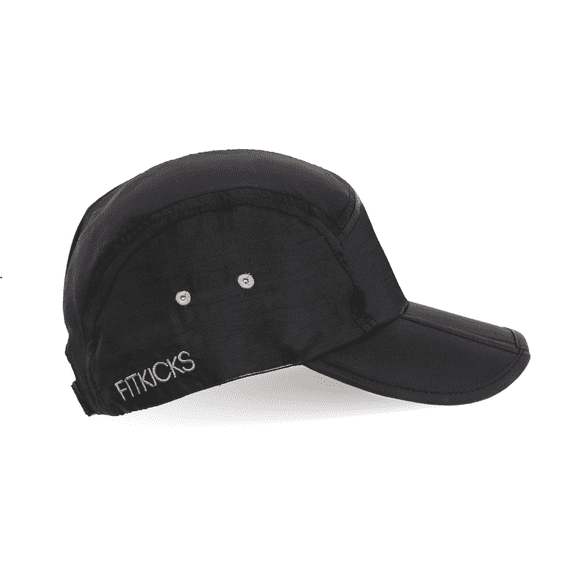 FITKICKS Folding Cap Comfortable Adjustable Ball Cap UPF 50+ Sun Cap, Black (Unisex)