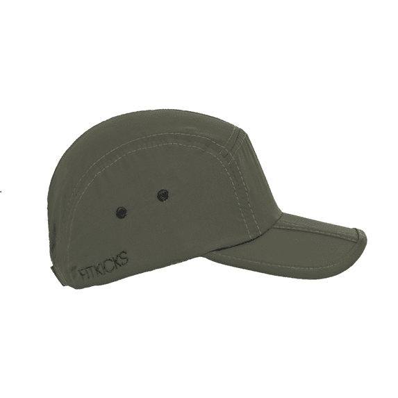 FITKICKS Folding Cap Comfortable Adjustable Ball Cap UPF 50+ Sun Cap, Green (Unisex)