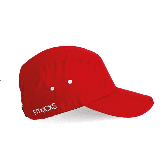 FITKICKS Folding Cap Comfortable Adjustable Ball Cap UPF 50  Sun Cap, Red (Unisex)
