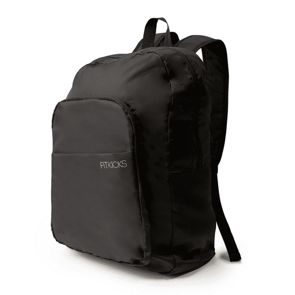 FITKICKS Hideaway Packable Zippered Backpack Sport Travel Backpack, Black (Unisex)