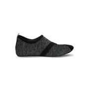FITKICKS Live Well Active Footwear Quick Dry Foldable Water Shoes, Heathered Black/Black Womens