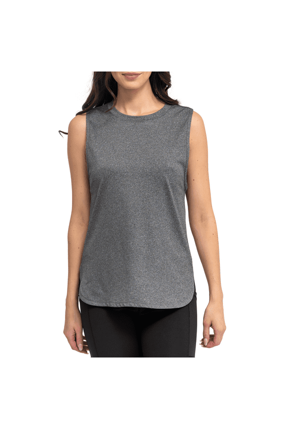 Live Well Active Lifestyle Tank Top Relaxed-Fit Workout Top, Gray Large (Women's)