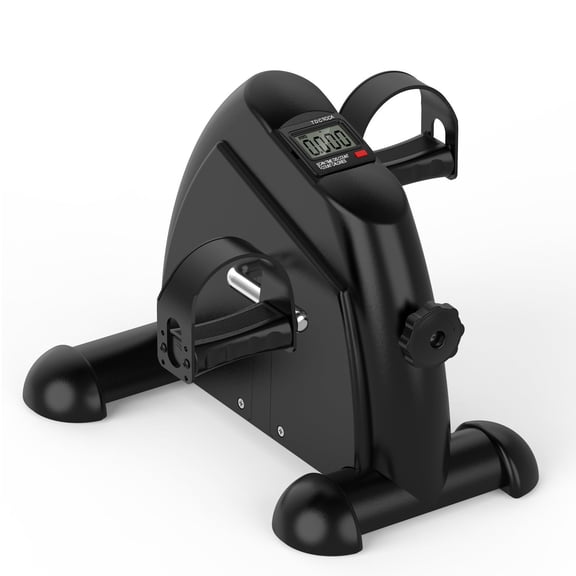 FITKS360 Under Desk Elliptical & Mini Exercise Bike Seated Electric Leg Exerciser & Magnetic Pedal Machine for Seniors Arms & Legs Workout with Remote, LCD Display & 5 Adjustable Resistance/Speeds