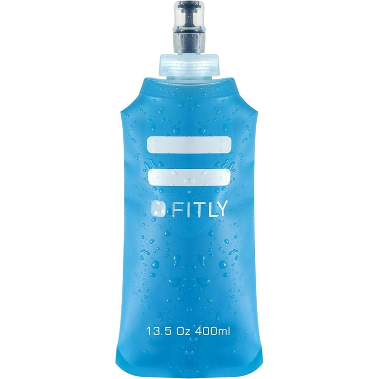FITLY Soft Flask - 13.5 oz (400 ml) - Shrink As You Drink Soft Water Bottle  for Hydration Pack - Folding Water Bottle For Running & Hiking - Portable  Water Flask - Running Water Bottle (FLASK400) 