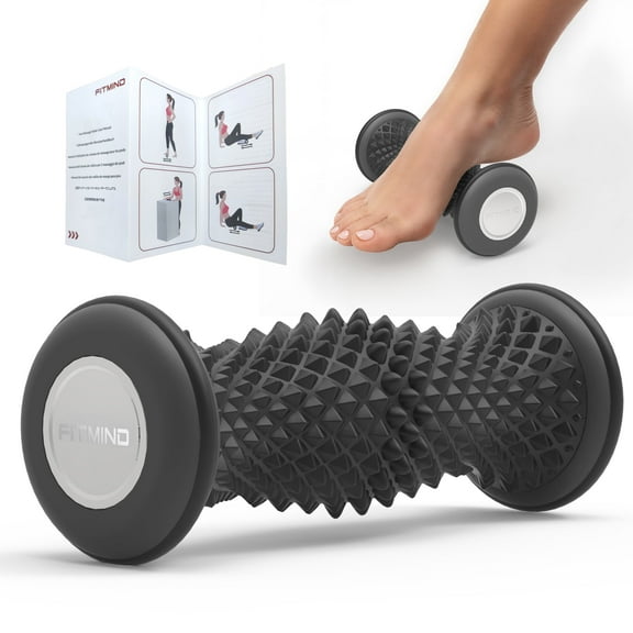 FITMIND Foot Roller Massager for Plantar Fasciitis, Arch and Heel Pain Relief, Black