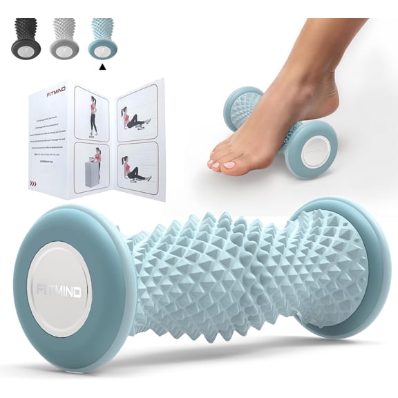 FITMIND Foot Roller Massager for Plantar Fasciitis, Arch and Heel Pain Relief, Blue