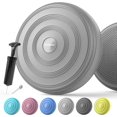 thumbnail image 1 of FITMIND 13x13in Inflated Wobble Cushion Non-Slip, PVC, Extra thick, Hand Pump, Guide Book, Gray, 1 of 8