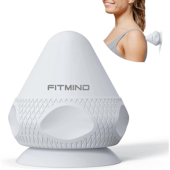 FITMIND Mountable Massage Ball with Suction Cup, Deep Tissue Back Foot Massager for Sore Muscle Knot Relief, Plantar Fasciitis, Gray