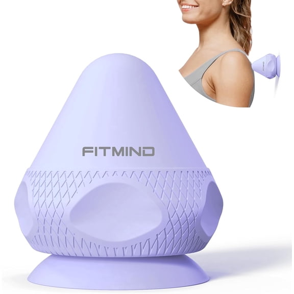 FITMIND Mountable Massage Ball with Suction Cup, Deep Tissue Back Foot Massager for Sore Muscle Knot Relief, Plantar Fasciitis, Purple