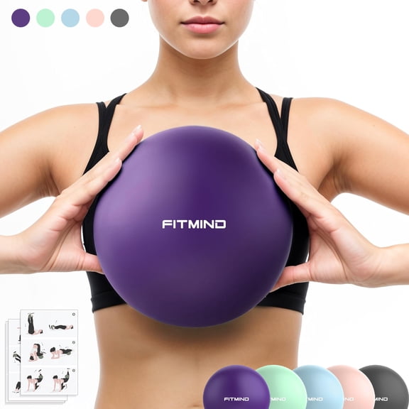 FITMIND Pilates Ball, 10in Core Ball for Physical Therapy, Ab Release and Core Workouts - Purple