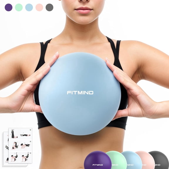 FITMIND Pilates Ball, 10in Core Ball for Physical Therapy, Ab Release and Core Workouts - Blue